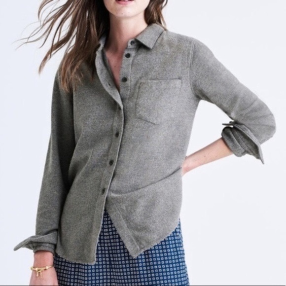 Madewell Tops - Madewell Sunday Gray Thick Soft Cotton Button Down